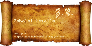 Zabolai Metella névjegykártya
